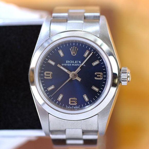 Rolex Oyster Perpetual 24mm Blue Arabic Dial - Picture 2 of 7